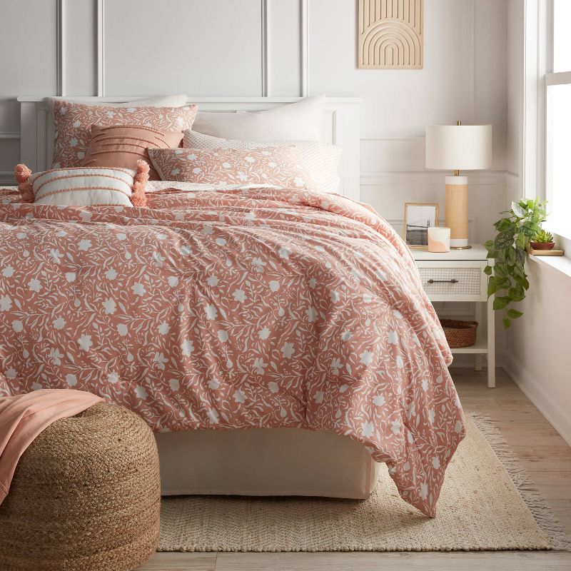12pc Floral Boho Comforter & Sheets Set Terracotta Pink - Threshold™, 3 of 16