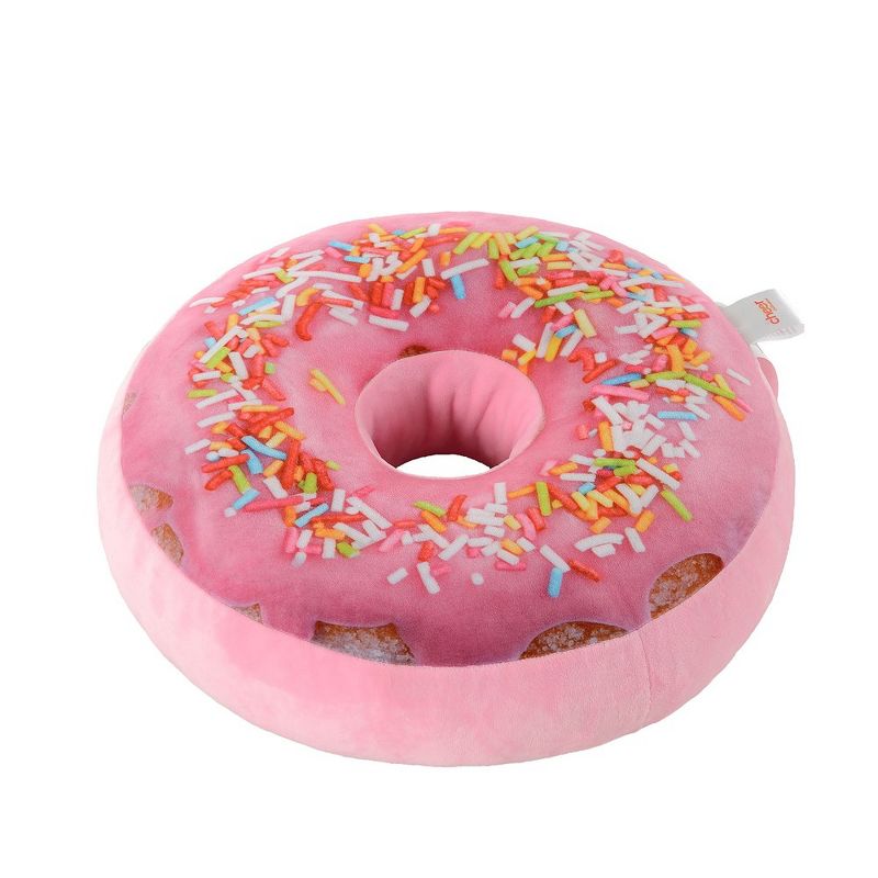 Cheer Collection Reversible Plush Donut Throw Pillow - Pink Glaze/Rainbow Sprinkles, 3 of 9