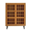 KTMBDW 6-Tier Shoe Cabinet with Shutter Doors, Wooden Shoe Organizer Rack with Adjustable Shelves, Hidden Storage Furniture for Entryway - 2 of 4