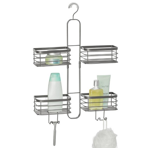 Mdesign Metal Steel 4 Basket Hanging Shower Caddy Rack For Bathroom, Dark  Gray : Target