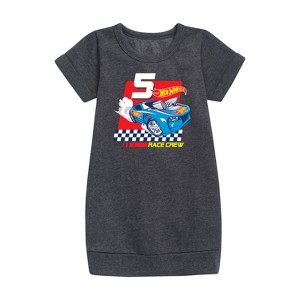 - Hot Wheels - Race Crew 5 Yrs Graphic Short Sleeve Fleece Dress - 1 of 2