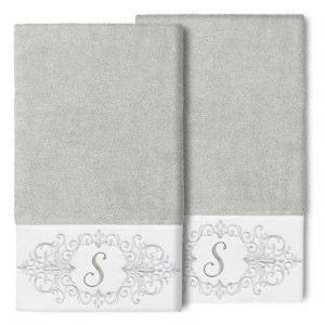 Linum Home Textiles 100% Turkish Cotton MONICA 2PC Embellished Bath Towel Set - 1 of 1