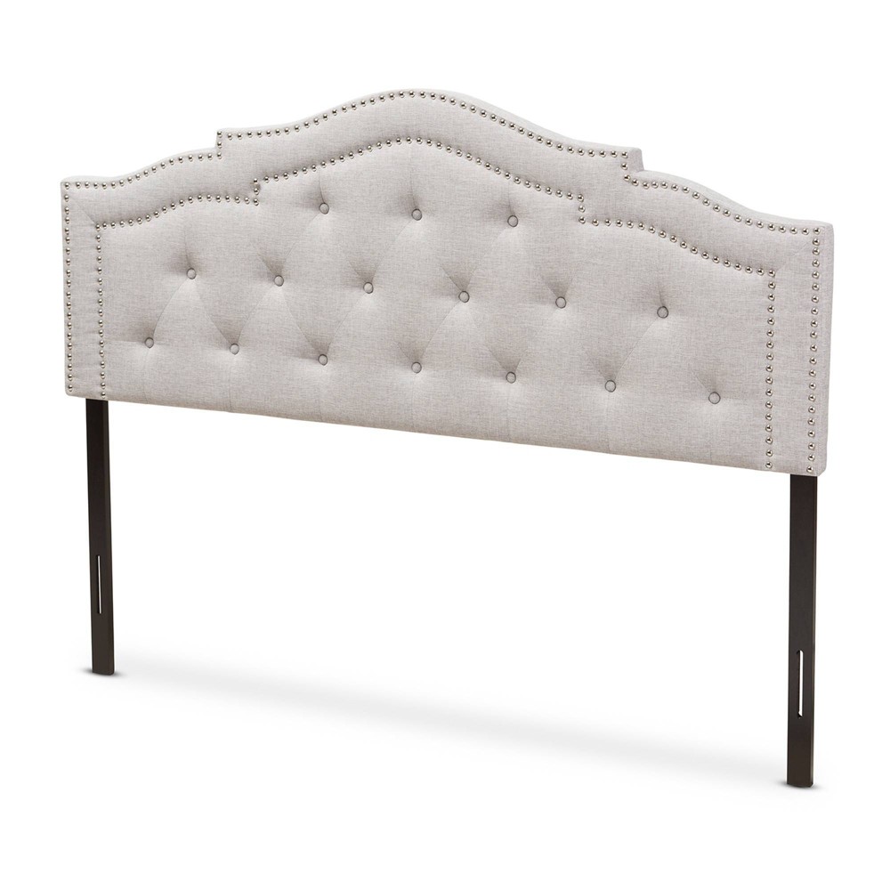 Photos - Bed Frame Queen Edith Modern And Contemporary Fabric Headboard Beige - Baxton Studio