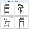 Bar Stools Set of 2 with Armrest, Upholstered Counter Height Bar Stools with w/Backrest , Tall Bar Chairs Thick Cushion & Thickened Metal Legs - 4 of 4