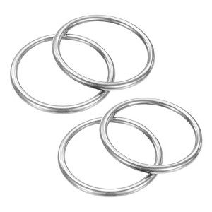 Unique Bargains 316 Stainless Steel Multi-Purpose Welded Heavy Duty O Rings for Crafts Silver - 1 of 4