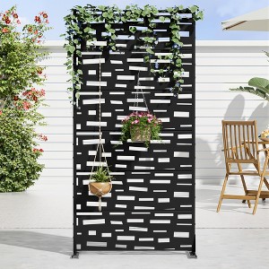 72" H×47"W Dovelina Brown Metal Planter Box with Trellis Privacy Screen for Patio - 1 of 4
