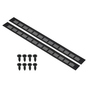 Unique Bargains Aluminum Rectangle with Mounting Screw Cabinet Air Vent Cover 2 Pcs - 1 of 4