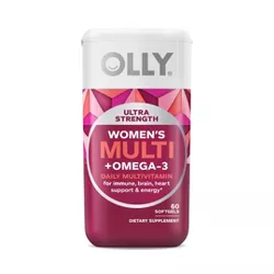 Olly Ultra Strength Women's Multi + Omega-3 Daily Vitamin Softgels - 60ct