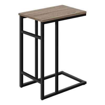 Monarch Specialties Accent Table, C-shaped, End, Side, Snack, Living Room, Bedroom, Brown Laminate, Black Metal, Contemporary, Modern