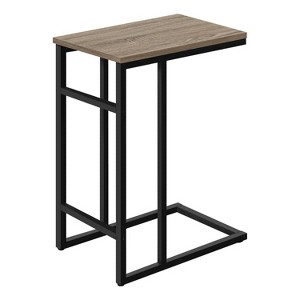 Monarch Specialties Accent Table, C-shaped, End, Side, Snack, Living Room, Bedroom, Brown Laminate, Black Metal, Contemporary, Modern - 1 of 4