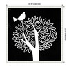 Kate & Laurel All Things Decor 22"x22" Sylvie Black and White Bird Tree Linocut Framed Canvas by Giuliana Lazzerini - 2 of 4