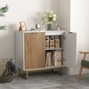Sideboard Buffet Storage Cabinet, with Doors, Liquor Curio Cabinet for Home Kitchen Dining Room, Cupboard Console Table - 2 of 4