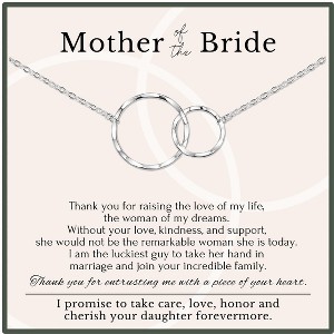 HOPE LOVE SHINE Mother of the Bride Gifts from Groom Wedding Necklace 14K Gold Plated Sterling Silver  2 Rings 18" - 1 of 1