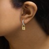 Haus of Brilliance 14K Yellow Gold Plated Silver 1/6 Cttw Diamond Lock Hoop Earring - 4 of 4