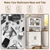 Bathroom Storage Cabinet with Adjustable Shelves, Farmhouse Kitchen Pantry, White - 4 of 4