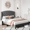 Bed Frame with Headboard – Upholstered Velvet Platform Bed, Rivet Button Tufted, Heavy Duty, No Box Spring - 4 of 4