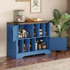 39" Large Record Player Stand, Farmhouse Vinyl Record Storage Cabinet, Wood Turntable Stand, Sideboard Buffet Cabinet for Living Room - 2 of 4