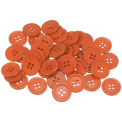 Unique Bargains Resin Craft Snap Round Flat 4-Hole Sewing Buttons 50 Pcs