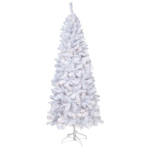 Northlight Pre-Lit Slim White Winston Pine Artificial Christmas Tree - 6.5' - Clear Lights - 1 of 4