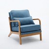 SEYNAR Mid Century Boucle Uplostered Soild Wood Accent Armchair with Pillow - 3 of 4
