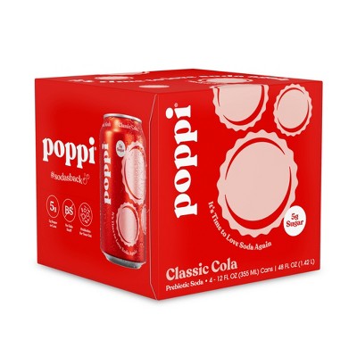 Poppi Cola Prebiotic Soda - 4pk/12 Fl Oz Cans : Target