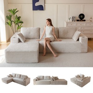 MAXYOYO 104" Modular Sectional Sofa Couch, with L-Shape Chaise, Modern Boneless Couch for Living Room, No Assembly Required - 1 of 4