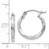 Black Bow Jewelry 2.5mm Sterling Silver, Twisted Round Hoop Earrings, 20mm (3/4 In) - 4 of 4