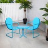 Northlight 3-Piece Retro Metal Tulip Chairs and Side Table Outdoor Set, Sky Blue - 3 of 4