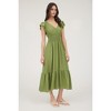August Sky Women's V-Neck Short Sleeve Midi Dress - 3 of 4