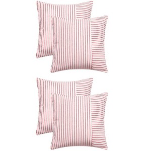REGALWOVEN 4 Pcs Boho Striped Throw Farmhouse Pillow Covers for Couch Sofa Bedroom Home Decor - 1 of 4