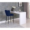 Meridian Furniture,Lily Navy Velvet Stool, Set of 2 - 2 of 4