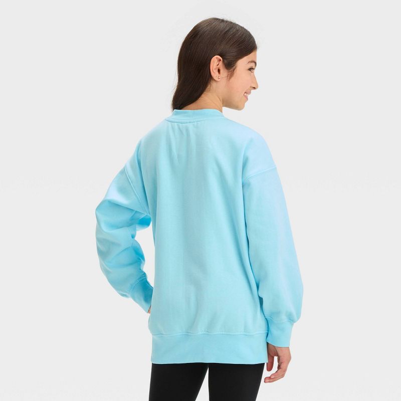 Girls&#39; Hello Kitty x Care Bears Fleece Pullover Sweatshirt - Light Blue, 3 of 4