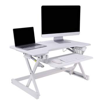 Ergonomic Height Adjustable Sit to Stand Desk Computer Riser, White