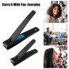 Unique Bargains 2pcs Nail Clipper Set for Nail Care for Travel or Home Black Stainless Steel - 2 of 4
