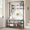 3-In-1 Entryway Coat Rack With Shoe Storage Bench,3-Tier Storage Shelf and 8 Hooks ,Freestanding Home Organizer for Hallway - 4 of 4
