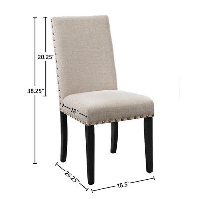Crispin Natural Beige Upholstered Solid Wood Dining Side Chair Set