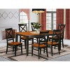 HomeStock 7-Piece Rectangle Black and Cherry Finish Solid Wood Top Dining Table with 6-Chairs - 2 of 4