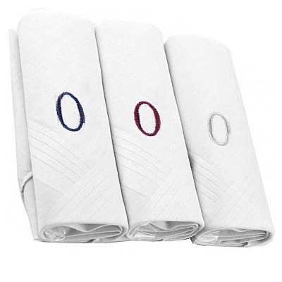 Men's Cotton Monogrammed Handkerchiefs Initial Letter Hanky