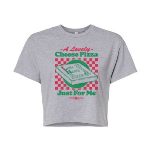 Women's - Home Alone - Lovely Cheese Pizza Just For Me-Juniors Cropped Graphic T-Shirt Cropped Graphic T-Shirt - 1 of 4