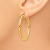 Black Bow Jewelry 3mm, 14k Yellow Gold Classic Round Hoop Earrings, 35mm (1 3/8 Inch) - 3 of 4