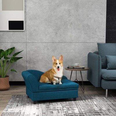 Pet Sofa Bed for Small And Medium Dogs with Hidden Storage,Tufted Cushion,Raised Dog Couch–LAOTIES