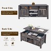 SinCiDo Lift Top Coffee Table, Farmhouse 48" Center Table w/ Lifting Platform, Hidden Storage Room, Adjustable Partition, & Arched Sliding Door - 4 of 4