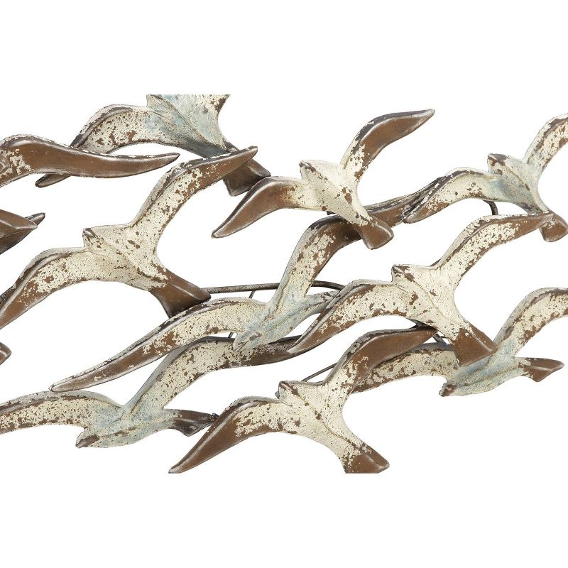 Metal Bird Flying Flock Of Wall Decor White - Olivia &#38; May, 4 of 15