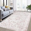 Vintage Medallion Area Rug Washable Rug Non-Slip Foldable Throw Carpet Oriental Floral Print Floor Cover, 5' x 7' Pink - 3 of 4