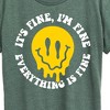 Women's - Instant Message - Everything Is Fine Melted Smile Short Sleeve Graphic T-Shirt - 2 of 4