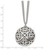 Chisel Stainless Steel Antiqued and Polished Circle Pendant on an 18" Multi-Strand Cable Chain Necklace - 4 of 4