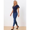 Allegra K Women's Summer V Neck Ruffle Sleeve Casual Faux Wrap Blouse - 4 of 4