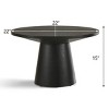 Dwen Small Console Tables, 35'' Width with Grain Paper Round Top Pedestal Console Table Behind Couch-Maison Boucle - 4 of 4