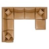7pc Commix Down Filled Overstuffed Vegan Leather Sectional Sofa Set Tan - Modway: Plush U-Shaped Modern Home Furniture - 2 of 4