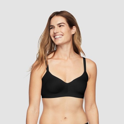 Warner's Simply Perfect Invisible Edge Lift Seamless Wireless Bra Black S 